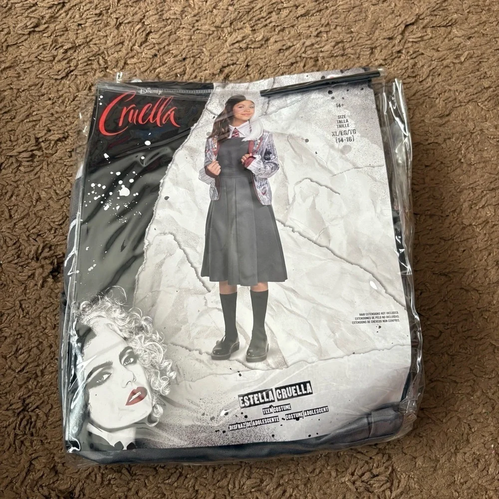Disney Cruella Kids Costume Sz XL Black White 101 Dalmatians Villain Halloween - Picture 2 of 5